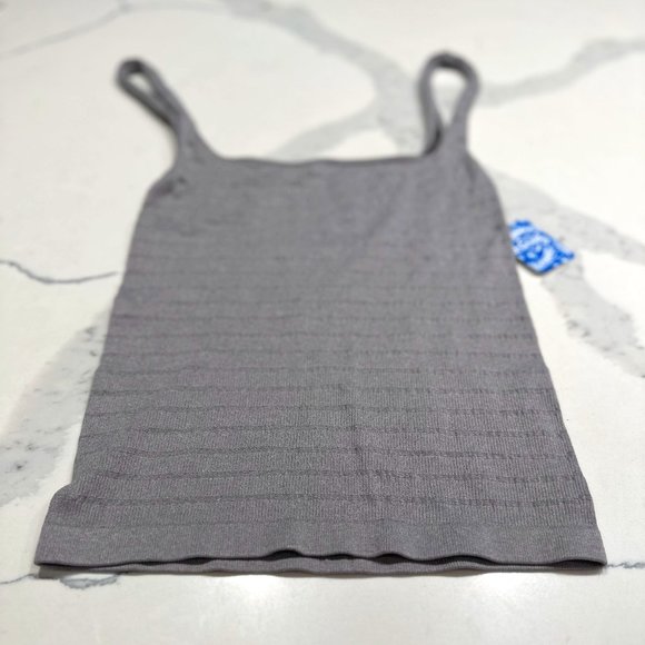 Free People Square One Seamless Cami - Heather Grey -  M/L - Picture 9 of 10